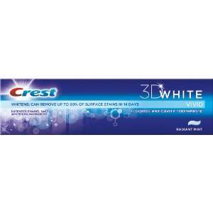 Crest 3D White Vivid Toothpaste Radiant Mint, 4 Ounce Carton (Pack of 
