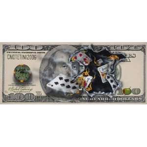 Michael Godard   $100 Bill Full House Mural Canvas Giclee 