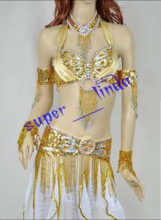High Quality Belly Dance Costume 2 pics Set of bra&belt 11 colours