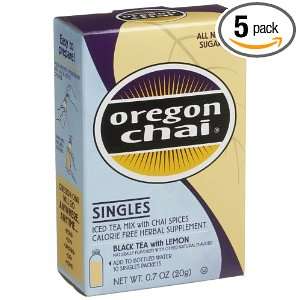 Oregon Chai Tea Black With Lemon Singles, 10 Count, Units (Pack of 5 