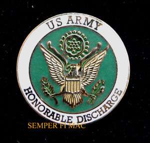 US ARMY HONORABLE DISCHARGE PIN USA VETERAN VET  