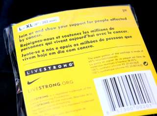 NIKE LANCE ARMSTRONG LIVESTRONG ADULT CANCER YELLOW BRACELET WRISTBAND 