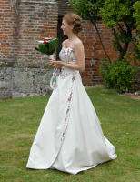Sasha Beaded Organza Strapless Wedding Dress Gown Size 18 White 