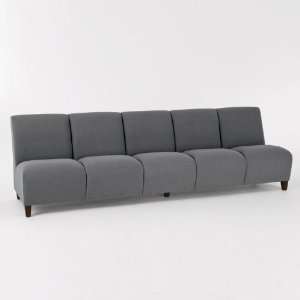   Five Seat Sofa Heather Bluebell Fabric/Cherry Frame