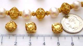 Vermeil 24k gold Plated sterling silver Bali Diamond BEAD spacer 