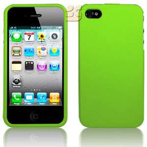 NEON GREEN PHONE HARD CASE FOR VERIZON APPLE iPHONE 4  