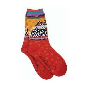  Laurel Burch Socks Polka Dot Cats Red SOCKS 1006R; 3 Items 