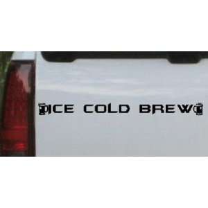 Ice Cold Brew With Beer Mugs Business Car Window Wall Laptop Decal 