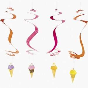  I Scream For Ice Cream Dangling Swirls   Party Decorations 