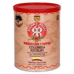 Reggies Roast, Coffee Wholebn Colombia Arb, 12 Ounce (6 Pack)  