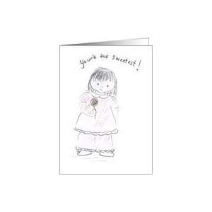  Girl Holding Lollipop Valentines Day Card Health 