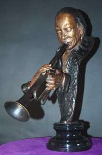 Miles Davis Bronze Bust Jazz Trumpeter Statue  