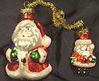 HandPainted Blown Glass Santa Christmas Tree Ornament