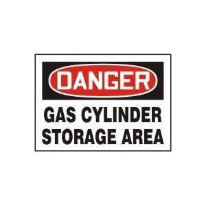  DANGER GAS CYLINDER STORAGE AREA 10 x 14 Adhesive Dura 