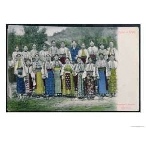 Postcard Depicting Romanian Traditional Dress in the Region of Arges 