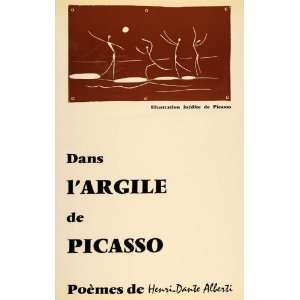  1971 Print Picasso lArgile Poems Henri Dante   Original 
