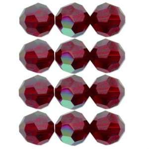  12 Garnet AB Round Swarovski Crystal Beads 5000 8mm New 
