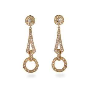  Vintage Cubic Zirconia Dangle Drop Gold Vermeil Earrings 