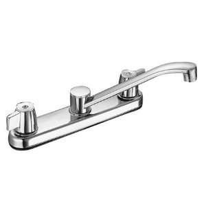   Lead Compliant Double Handle Widespread Kitchen Faucet with Met Home