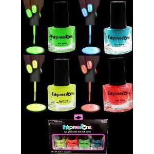  Glow In The Dark And Under Black Light Nail Polish 4 Piece 