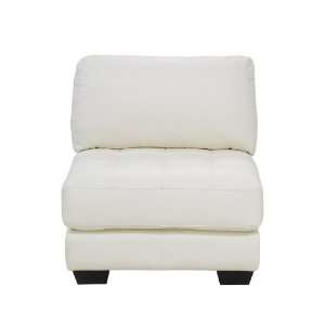  Armless, All Leather Tufted Seat Chair by Diamond Sofa in White Home