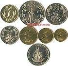 Vanuatu Islands New Set of 7 Coins,1 100 Vatu,UNC