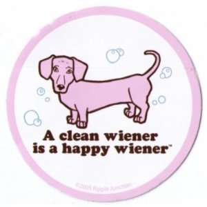  Dogs A Clean Wiener Is Happy Sticker Toys & Games