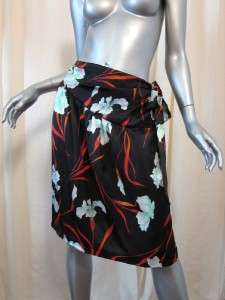 640 Nwt DRIES VAN NOTEN Silk Floral Tie Waist Sigal Skirt 44  