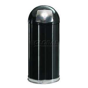  12 Gallon Round Top Waste Receptacle With Plastic Liner 