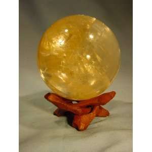   diameter golden orange calcite sphere lapidary 