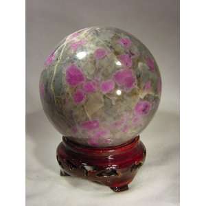   natural healing ruby sphere with stand lapidary 