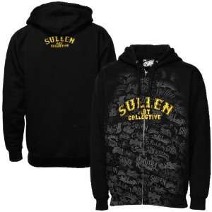  Sullen Black Collective Art Full Zip Hoody Sweatshirt 