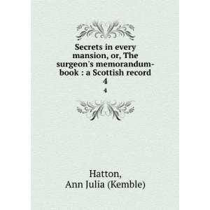   book  a Scottish record. 4 Ann Julia (Kemble) Hatton Books