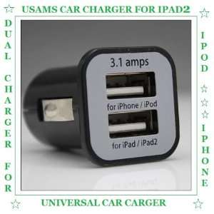 USAMS Compact High Output Dual USB Car Charger   3.1A Output Ideal for 