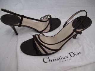 Christian Dior Brown Suede Strappy Sandals sz 39  