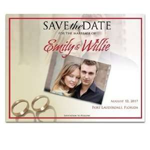  140 Save the Date Cards   Cherish Ring Hearts Office 