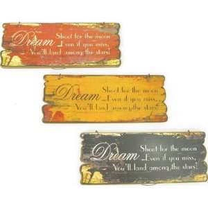  Decorations sign tattered dream 12.25lx5h 1pc 3ast