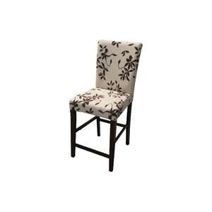  Set of 2 Floral Fabric Counter Height Chairs