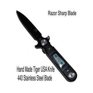  Spring Assisted Knife   9 Inch Bluewood Dagger Style 