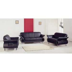   ) Edison Global Leather Sofa Living Room 