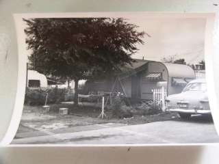 VINTAGE 4 X 5 BLACK & WHITE TRAILER PARK PHOTO 1950S TRAILER 1951 