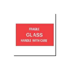  3 x 5   Fragile   Glass   Handle With Care Labels 