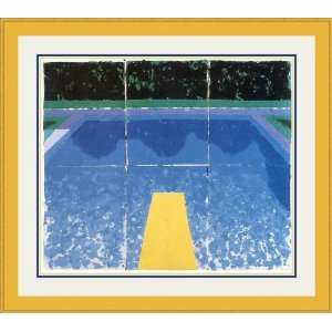   Pool with 3 Blues by David Hockney   Framed Artwork