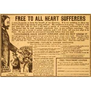  1909 Ad Pulmonary Heart Disease Cure Cardiology Dr. F. G 