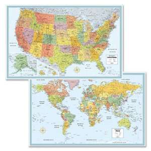  ADVANT M Series Full Color U.S. and World Maps, Paper, 32 