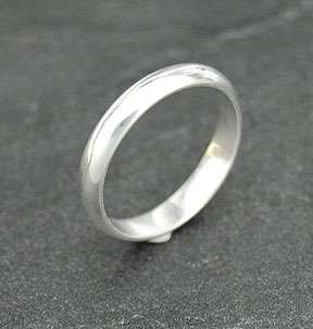Sterling Silver Plain 4mm Band Wedding Ring Solid 925 Jewelry Rounded 
