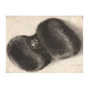   Card Wenceslaus Hollar   Fur muff with brocade