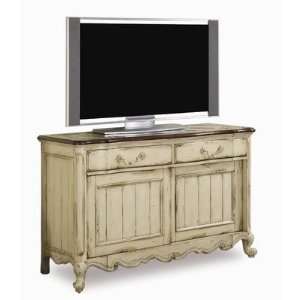  Bordeaux 56 TV Stand in Off White Antique with Rub 