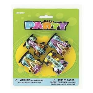  4 Metallic Racing Cars Party Favors Toys & Games