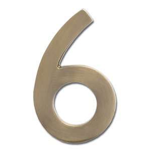  Architectural House Numbers with Antique Brass Finish   6 